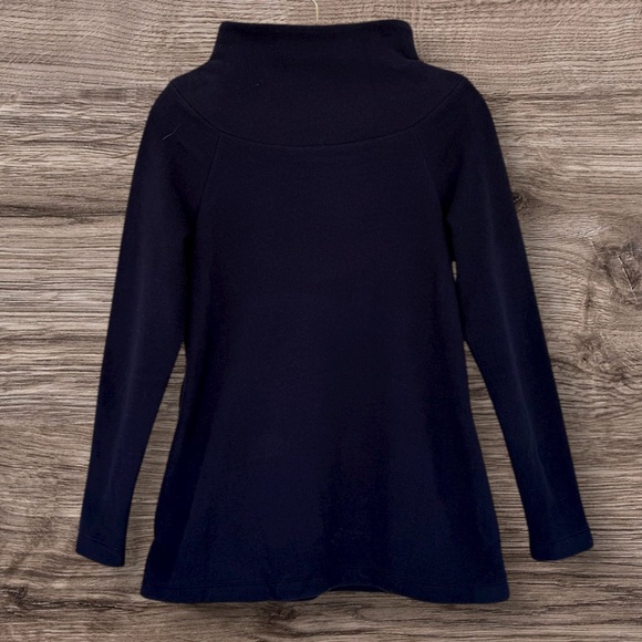 Dudley Stephens Marielle Mock Neck Tunic Navy Blue Vello Fleece Small NWT - Picture 3 of 7